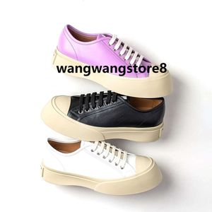 Woman Nappa Leather PromDress Casual Shoe Pink Black Designer Sneaker Mary Jan Shoe Luxury Lace-up Low Top Round Toe Chunky Rubber Sole Platform Trainer DHgate Shoes