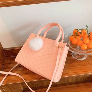 1pc Pink/Black/Khaki/Azure Cross-Body Bag With Pompom Decorati for Women Square Pu Material for Daily Outings Bags for Ladies v5O9#