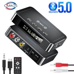 Адаптер Bluetooth 5.0 Редовер -передатчик FM Stereo Aux 3,5 мм Джек RCA Optical Wireless Handsfree Call NFC Bluetooth Audio Adapter TV