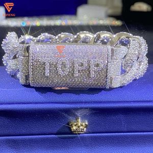 Pass the Diamond Test Fashion Jewelry Bracelets Diamond Cuban Link Chain Moissanite Bracelet for Men and Women