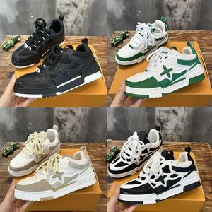 Kadınlar erkek og orijinal kaplar virgil skate v tasarımcı ayakkabıları lüks calfskin deri platform eğitmenleri alçak beyaz siyah yeşil turuncu bej açık spor spor ayakkabılar