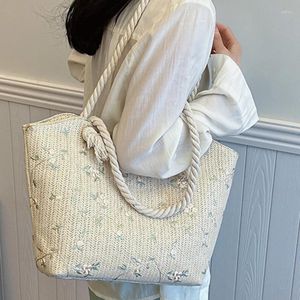 Shoulder Bags Women Bag Lace Woven Lady Korea Japan Small Fresh Fashion Handbag Book Flower Casual Big Totes