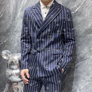 Designer Men Blazer Cotton Linen Fashion Coat Jackets L letters Business Casual Slim Fit Formal Suit Blazer Men Suits top pant