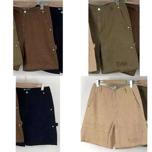 Bordado de bordado casual com bolso de retalhos de retalhos de cargas shorts de damasco marrom verde marrom calcinhas pretas