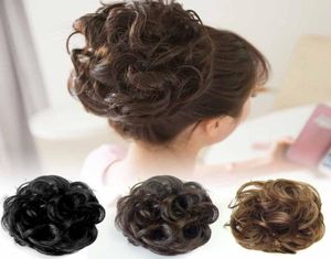 Moda kıvırcık dağınık çörek sahte saç scrunchie sarma karışıklık