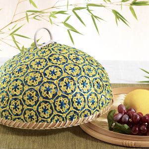 Baskets Handmade Bamboo Food Fruit Wicker Rattan Straw Basket Bread With Lid Round Plate Kitchen Storage Bread Organizer