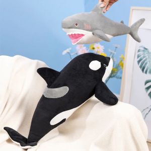 Куклы 3550см Kawaii Killer Whale Plush Tocked Animal Great White Shark Plush Doll Sleepwow Jaws плюшевые мини -рождественский подарок