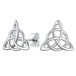 925 Losting Silber Celtic Knot Ohrringe Triquetra Irish Schmuck für Frauen hypoallergen Nickelfree Schmuck 240408