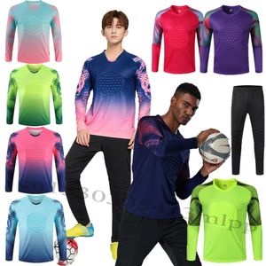 Crianças adultos no futebol de futebol longo Os uniformes de goleiro de gols esportam o treinamento respirável dos homens de futebol de top top masculino Jerseys 240416