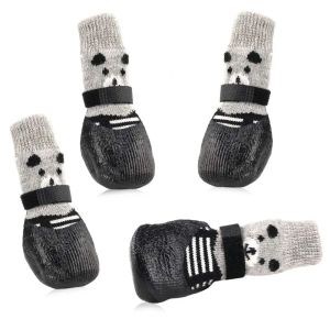 Socken Hundesocken wasserdichte Schuhe atmungsaktive Socken für Hundekatze Socken nicht überrutsche Soles Verstellbare kleine Hundeboten Socken für Innen im Freien