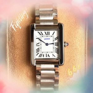 Relogio feminino damskie małe zegarki 28 mm Dwie igły design kwarc bateria Wysokiej jakości solidna drobna stal ze stali nierdzewnej Zegar Square Tank Roman Watch Prezenty