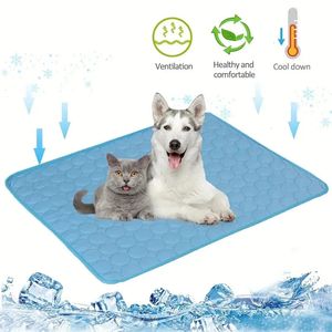 Hundkylningsmatta Summer Pet Cold Bed Large For Small Big Dogs Accessories Cat Drable Filt Sofa Ice Pad Y240418