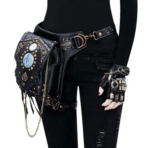 Packs New Fashion Steampunk One Shoulder Oblique Span Bag Chain Bag Female Fanny Pack Men's Locomotive Trend