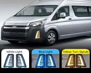 2PCS LED DRLフォグランプはHIACE 2019 2020 12V車LEDデイタイムランニングライトを黄色のターンシグナル6989893