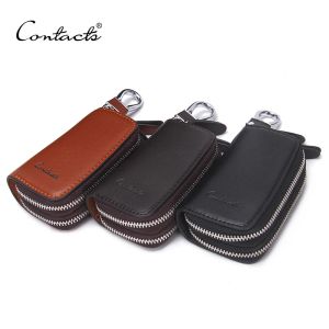 Классический новый двойной Zip Men's Men's Men's Core Leather Care Holder Multifunction Housekeeper High Class Motor Case