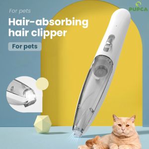 Trimmer Dog Hair Trimmer Transparent förvaringsfack Laddningsbart Mute Pet Foot Hår Trimmer LED -lampa Dog Grooming Clippers för hundhår