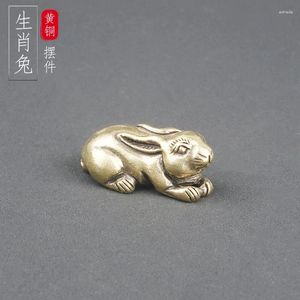 Halsbandörhängen Set Pure Brass Desktop Ornaments Chinese Zodiac Bronze Carving Crafts Wenwan Tea Pet Decorations Old