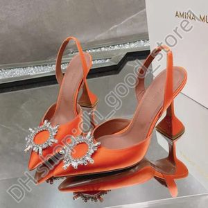 Amina Muaddi Heel Clear Sandals Top Luxury Designer Dress Shoes Bowknot Crystal Diamond Decoration Transparent PVC Wine Cup Amina Muadi Red Heels 816