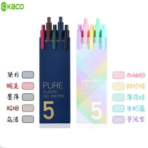 Stifte 10pcs Kaco niedlich einziehbarer Gel Stifte Vintage Stift extra fein 0,5 mm Kawaii Stift Briefpapier für Kids School Office Supplies