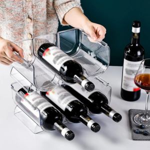 Organisation Singel/dubbel/trippel Stapble Water Bottle Holders Kitchen Wine Organizer Stand Organisation Rack Kylskåp Lagring