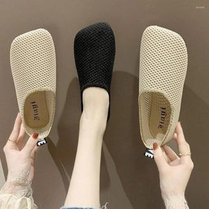 Casual Shoes Fashion Wide Bottom Women's Mesh Breathable Hollow Out Flats Slip-on Soft Summer Outdoor Flat Zapatos De Mujer