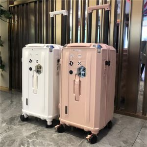 Luggage FirstMeet Fashion Large travel luggage trolley suitcase mute brake men's and women's luxury suitcase 22/26/28/30/32/36 inch