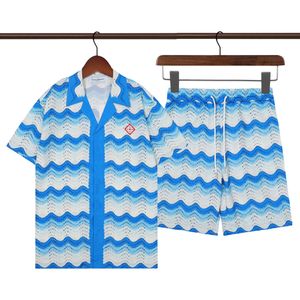 Mäns plus tees polos casablanca designer skjorta mens skjorta set kemise luxe kort ärm två stycken mode par skjorta avslappnad hawaiiansk skjorta asiatisk storlek m-3xl 24