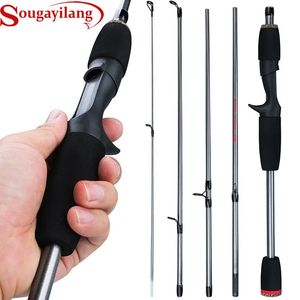 Sougayilang Lure Fishing Rod 5 Section Portable Travel Fishing Rod EVA Handle Spinning/Casting Fishing Pole Fishing Tackle Pesca 240407