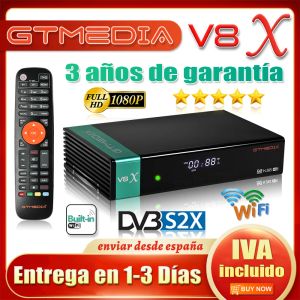 Receivers DVBS2 GTMEDIA V8X Satellite Receiver V8 Nova Full HD Satellite Decoder H.265 Builtin WIFI Gtmedia V9 Prime Ship from Spain