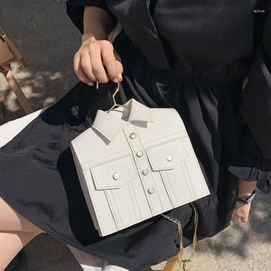 ショルダーバッグハラジュクコートデザイン女性バッグチェーンチェーン衣類女性のための面白い財布2024ハンドバッグトート