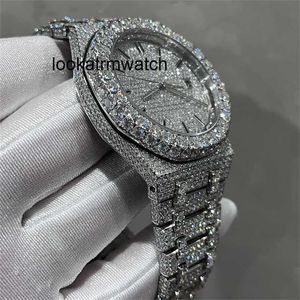 Luxury Watch Top Test Moissanite Mens New Automatic Silver Diamonds Version VVS Quality Movement Rostless Steel Ice 0RMC