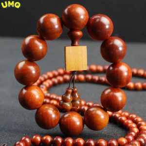 Strands Indonesian Blood Dragon Wood Bracelet 2.0 Log Ice Translucent Wood 108 Buddha Beads Couple Bracelet Jewelry Gift Amulet