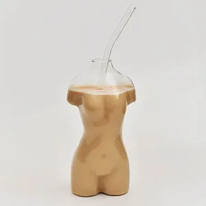 Vingglasögon Människokropp 300 ml Kvinnor unik form ölmuggar för läskedryck Mjölkte cocktails kaffe