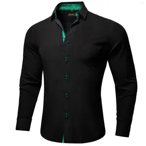 Camicie casual maschile 2024 maschili nevi e verde controllo paisley poliestere di lusso abbigliamento abito da matrimonio abito camicia di cotone in cotone