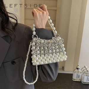 niedliche Perlen Y2K Mini Kette Webbody Taschen für Frauen 2024 Neues Trend Luxus Design Koreanische FI -Party -Handtaschen und Geldbörsen 79bu#