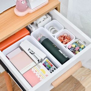 Organisation 8st Divide Drawer Organizer Box Storage Trays Box Office Home Kitchen Badrum Skåp Disk smycken Makeup Organisation