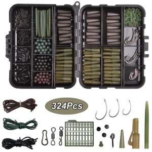 アクセサリー324pcs/box carpfishing tackle 2020 11種類のカーコイフィッシングアクセサリーは、使いやすいマルチコイ釣りツール