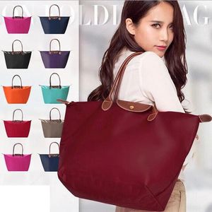 Bolsas de noite Bolsas de Nylon Mulheres impermeabilizadas e ombro único Oxford Lady Lady Folding Beach Pack Pacotes Dumpling Gym Gym Gym Gym