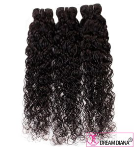 Brazylijska Virgin Hair Water Wave 34 Bundles Human Hair Extensions Brazylian Waves Naturalne kolory Remy sam Kierunek Kopanie 4981680