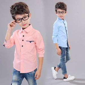 T-shirts Brand Spring Autumn Kids Shirts Shirts For Boys Cotton Casual Children Clothing Boys Teenage Sports School Uniform Shirts