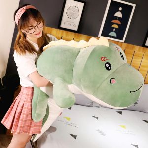 Dolls 120CM Big Size Long Cute Dinosaur Plush Toy Soft Animal Stuffed Doll Boyfriend Cartoon Bed Pillow Kids Girl Birthday Gift