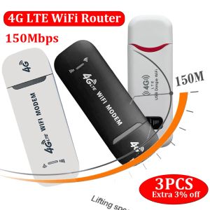 ルーター3/2/1PCS 4G LTEワイヤレスUSBドングルモバイルブロードバンド150MBPSモデムスティック4G SIMカードワイヤレスルーターホームオフィスWIFIアダプター