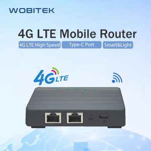 라우터 Wobitek 4G LTE 인터넷 라우터 SIM 카드 슬롯 잠금 해제 모바일 핫스팟 모뎀 WiFi Typec 포트 300mbps 무선 LAN