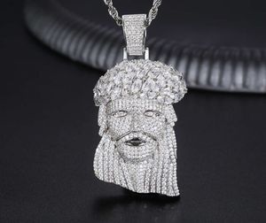 Luxury Hip Hop Jewelry Rappers 925 Sterling Silver Marquise Cut VVS Diamond Iced Out Jesus Pendant för män