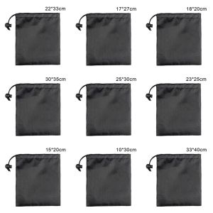 Väskor Nylon/Eva DrawString Bag Storage Pouch Mini Gadgets Organiser Black Bags Cover For Clothes Shoes Packaging Outdoor Travel Use