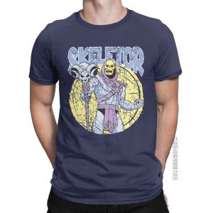 Skjortor Herrarna Tshirts Heman och Masters of the Universe Skeletor Vintage 100% Cotton Tees Classic T Shirt Crewneck Tops