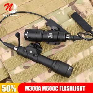 スコープM600C M300A強力な戦術懐中電灯Surefir M600 Scout Rifle Gun Weapon LED Light Fit 20mm Rail Hunting Lamp AirSoft Acces