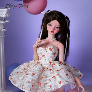 Puppen Shugafairy Lena 1/4 bjd Puppen große Brustkörper süßer Mädchenstil Hourglas trägerloser Blumenkleid Doll Ball Jointed Puppen Geschenke Spielzeug Spielzeug