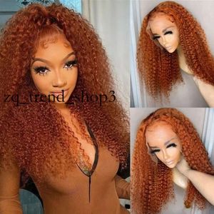 360 Lace Frontal Wig Natural Black Color Kinky Curly Short Bob Simulaiton Human Hair Wigs for Women Synthetic 72