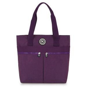 Bags Waterproof Nylon Bag Large Capacity Women Shopping Bag Casual Hasp Ladies One Shoulder Tote Bags Solid Purple Oxford Handbags